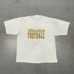 80s/90s Appalachian State University football t-shirt in white and yellow